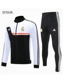 Survetement Real Madrid 2025/26- Black White Retro Cremallera Larga