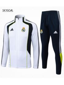 Survetement Real Madrid 2025/26- Retro White Cremallera Larga