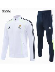Survetement Real Madrid 2025/26- White With Green Cremallera Larga