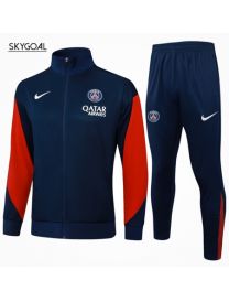 Survetement Psg 2025/26 Blue With Red Long Zipper