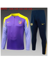 Survetement Atlético Madrid 2025/26 Purple - Black Half Zipper - Enfants
