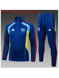 Survetement Arsenal 2025/26bule With Yellow Half Zipper - Enfants