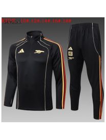 Survetement Arsenal 2025/26retro Black Half Zipper - Enfants