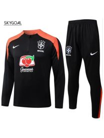 Survetement Brésil 2026 Black Half Zipper