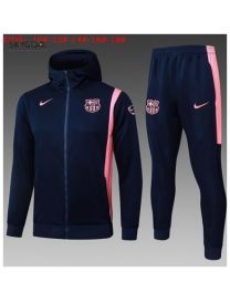 Survetement Fc Barcelona 2025/26 Bule With Pink Long Zipper - Enfants