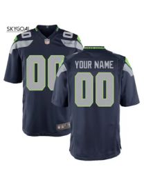 Customseattle Seahawks Nike Game Jersey - College Navy