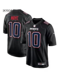Drake Maye New England Patriots Nike Jersey - Black
