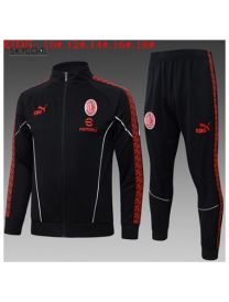 Survetement Ac Milan 2025/26 Black Long Zipper - Enfants