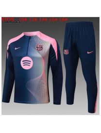Survetement Fc Barcelona 2025/26 Blue With Pink Half Zipper - Enfants