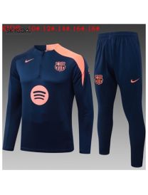 Survetement Fc Barcelona 2025/26 Dark Bule Ii Half Zipper - Enfants