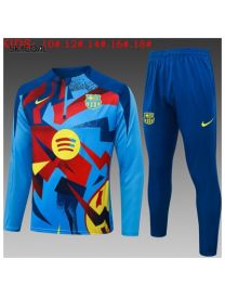 Survetement Fc Barcelona 2025/26 Light Bule Half Zipper - Enfants