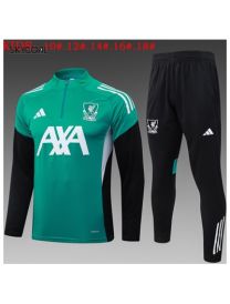 Survetement Liverpool 2025/26 Green With Black - Enfants