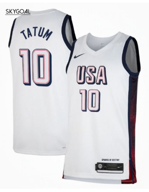 Jayson Tatum Usa 2024 White Jjoo París