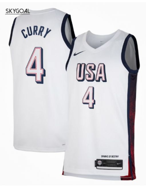 Stephen Curry Usa 2024 White Jjoo París