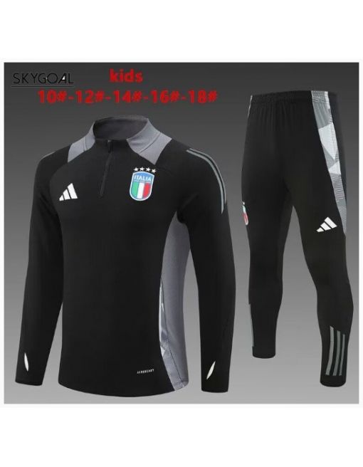 Survetement Italie 2024 Black - Enfants