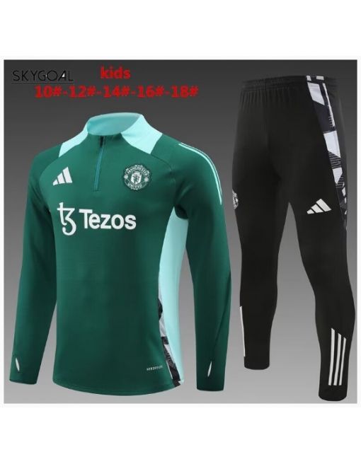 Survetement Manchester United 2024/25 Green - Enfants