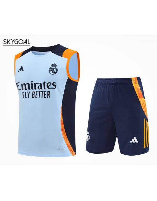 Conjunto De Maillot Del Real Madrid 25/26 Azul Claro Con Amarillo