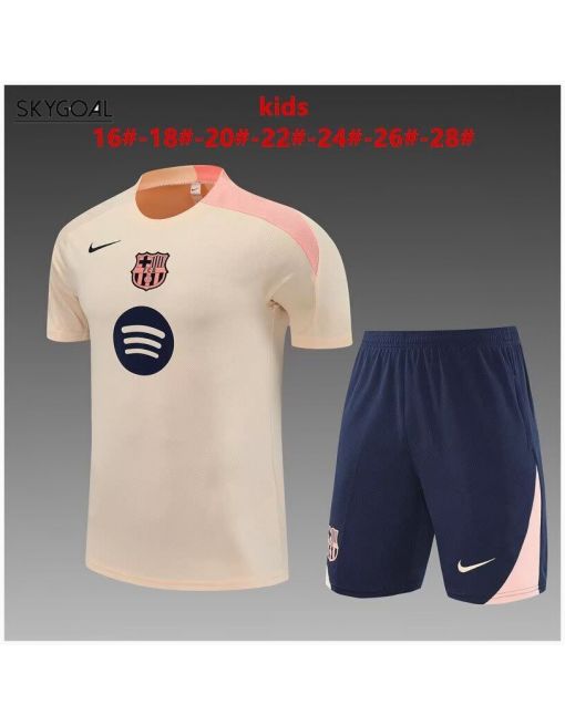 Kit Entrenamiento Fc Barcelona 2025/26 Amarillo Claro-enfants