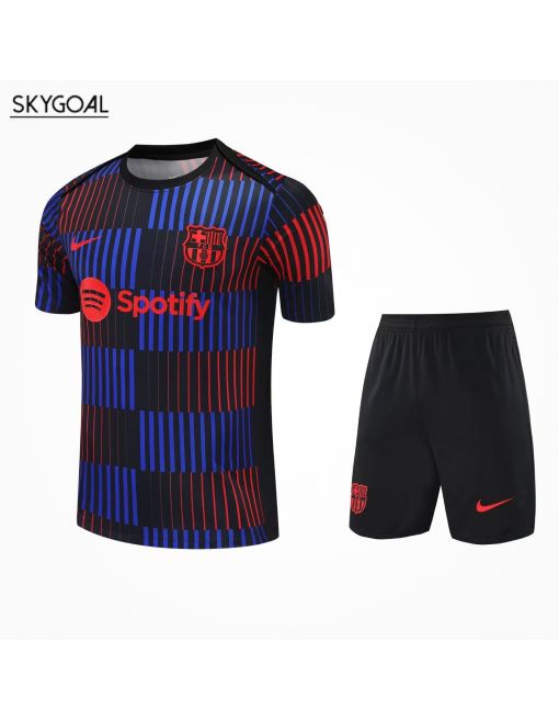 Kit Entrenamiento Fc Barcelona 2025/26 Negro Con Azul Rojo