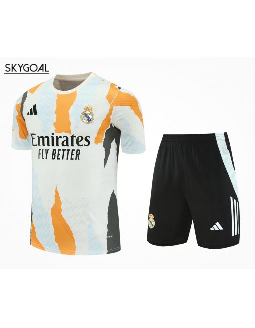 Kit Entrenamiento Real Madrid 2025/26 Azul Claro Con Amarillo