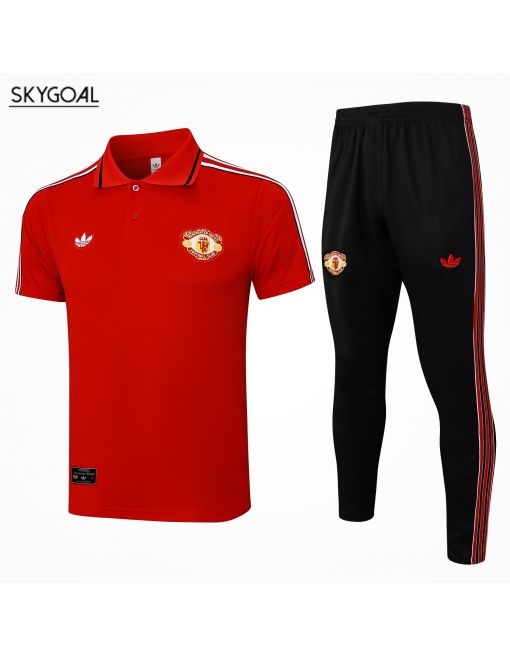 Polo Pantalones Manchester United 2025/26 Rojo