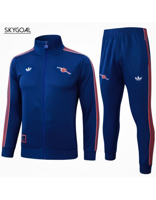 Survetement Arsenal 2025-26-long Zipper Retro Bule
