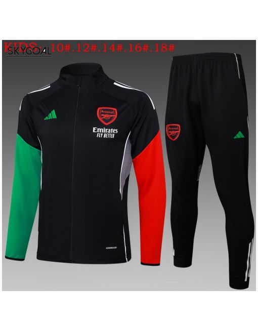 Survetement Arsenal 2025/26black Long Zipper - Enfants