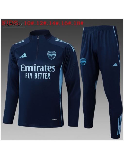 Survetement Arsenal 2025/26bule Half Zipper - Enfants