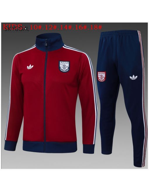 Survetement Arsenal 2025/26dark Red Long Zipper - Enfants