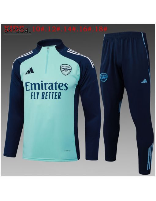 Survetement Arsenal 2025/26light Green Long Zipper - Enfants