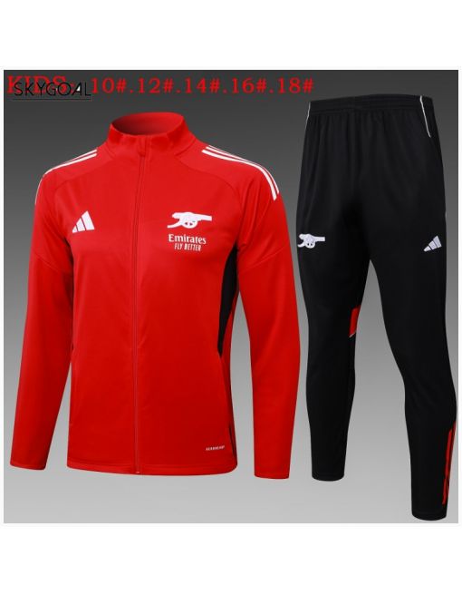 Survetement Arsenal 2025/26red Long Zipper - Enfants