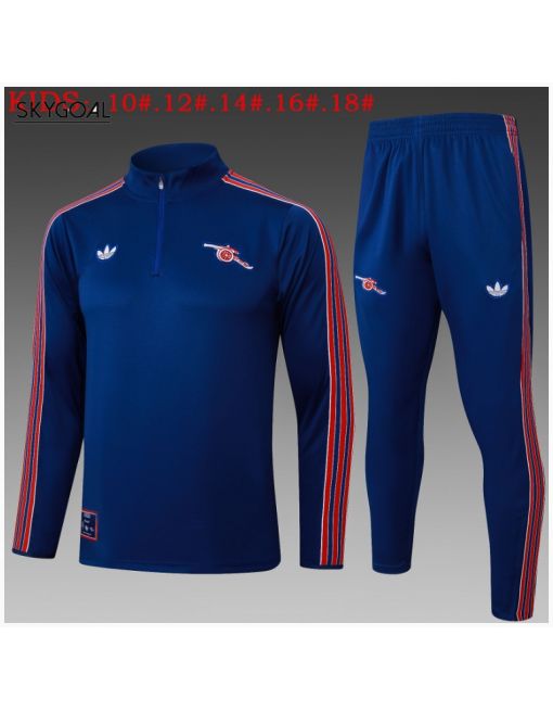 Survetement Arsenal 2025/26retro Bule Half Zipper - Enfants