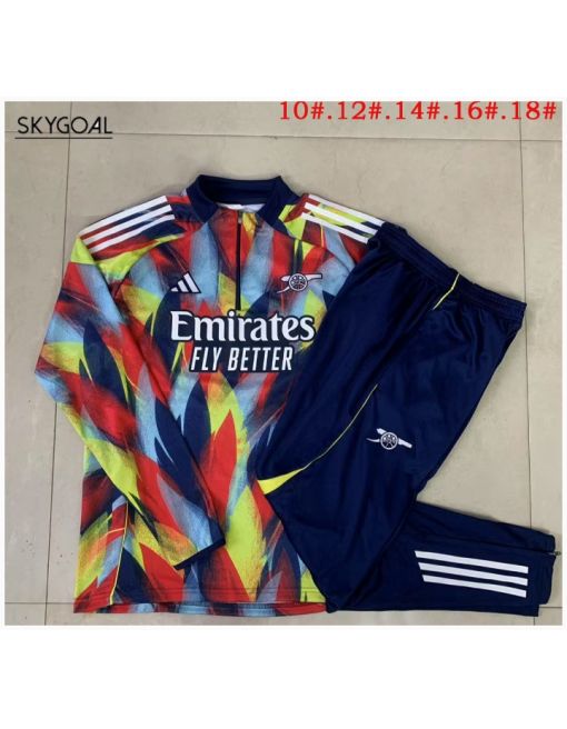 Survetement Arsenal 2025/26yellow With Red Half Zipper - Enfants