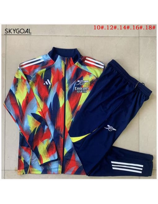 Survetement Arsenal 2025/26yellow With Red Long Zipper - Enfants
