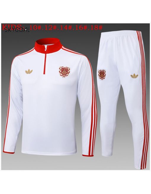 Survetement Bayern Munich 125th 2025/26 White Half Zipper - Enfants