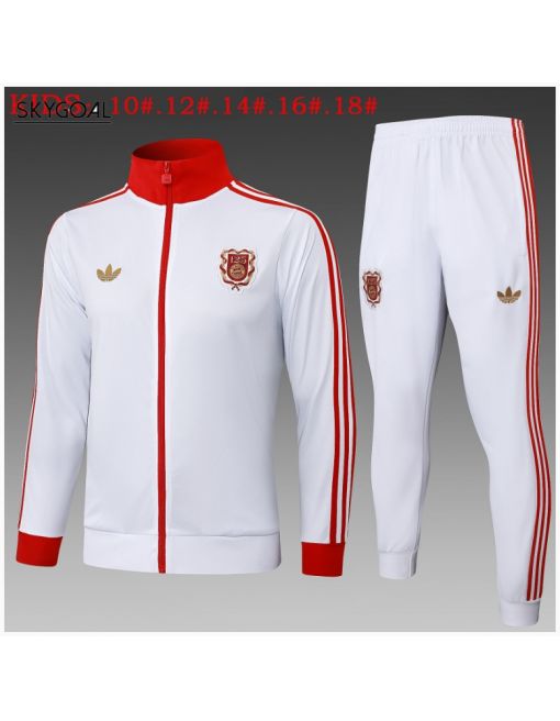 Survetement Bayern Munich 125th 2025/26 White Long Zipper - Enfants