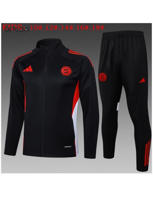 Survetement Bayern Munich 2025/26 Black Long Zipper - Enfants