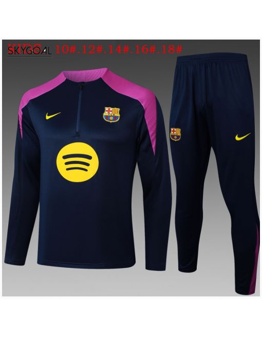 Survetement Fc Barcelona 2025/26 Dark Bule With Purple - Enfants
