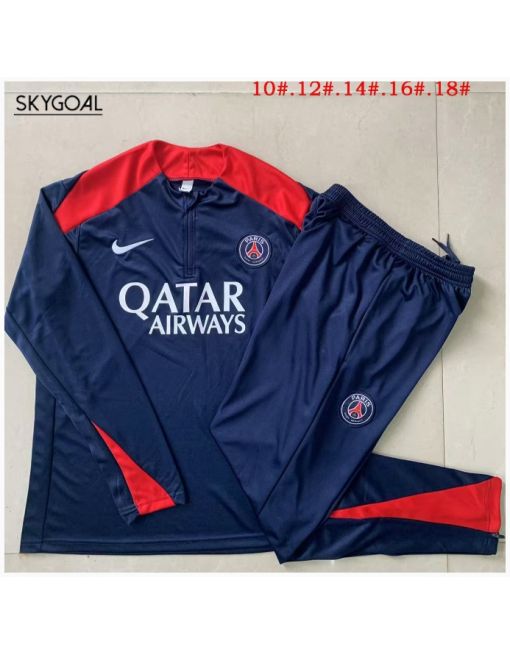 Survetement Psg 2025/26 Bule Half Zipper - Enfants