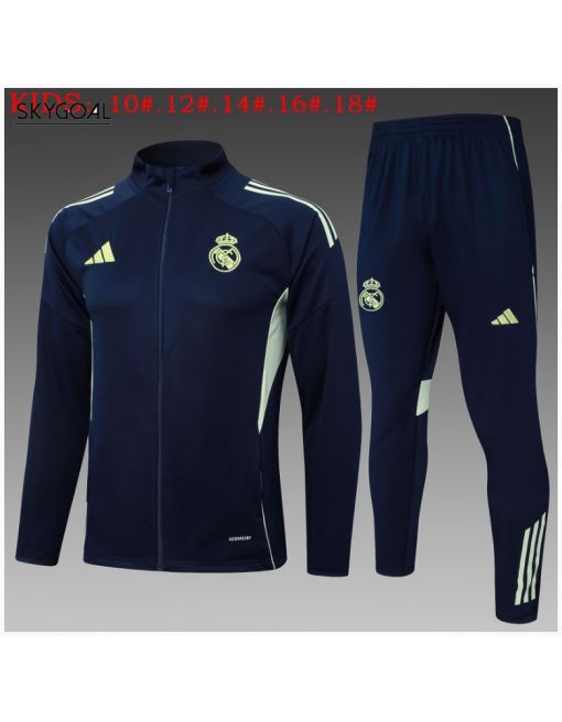 Survetement Real Madrid 2025/26 Drak Bule Long Zipper - Enfants