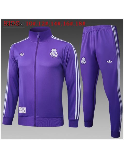 Survetement Real Madrid 2025/26 Purple Long Zipper - Enfants