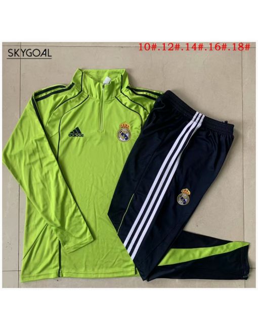 Survetement Real Madrid 2025/26 Retro Green Half Zipper - Enfants