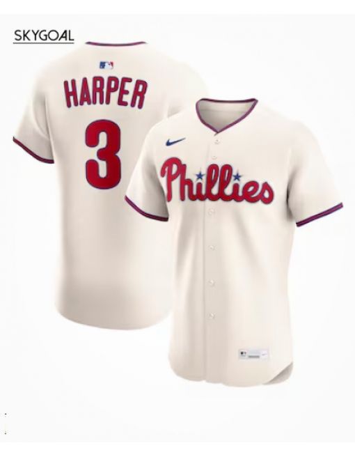 Bryce Harper Philadelphia Phillies Nike Alternate 2 Elite Jersey - Cream