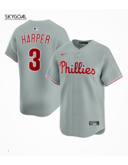 Bryce Harper Philadelphia Phillies Nike Road Limited Jersey - Gray