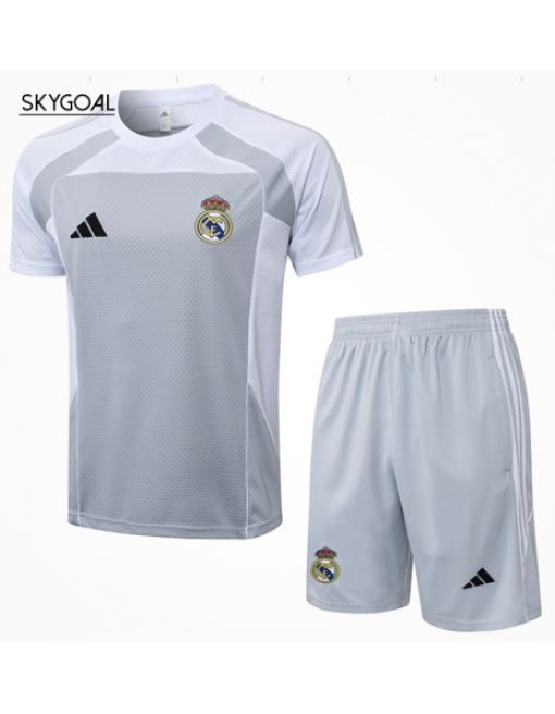 Kit Entrenamiento Real Madrid 2025/26- Gray With White