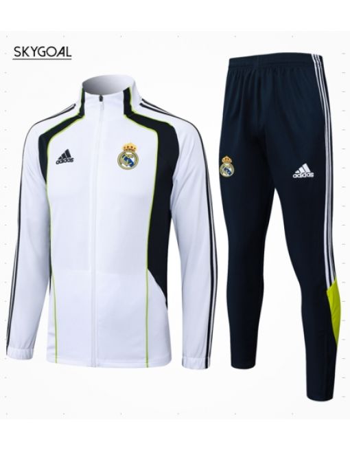 Survetement Real Madrid 2025/26- Retro White Cremallera Larga