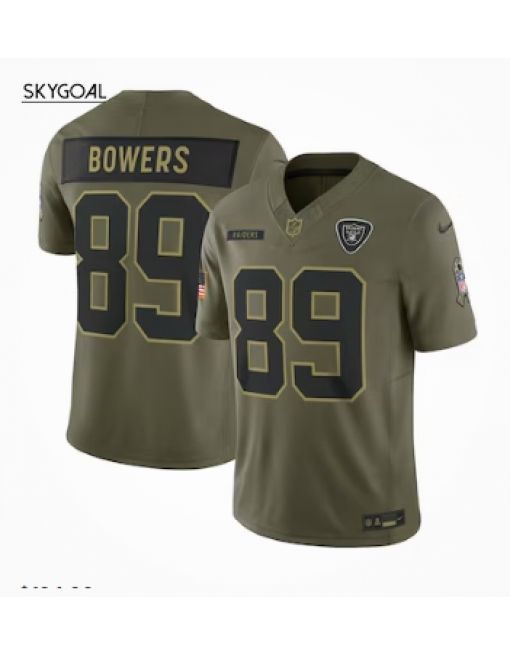 Brock Bowers Las Vegas Raiders Nike 2025 Salute To Service Limited Jersey - Olive