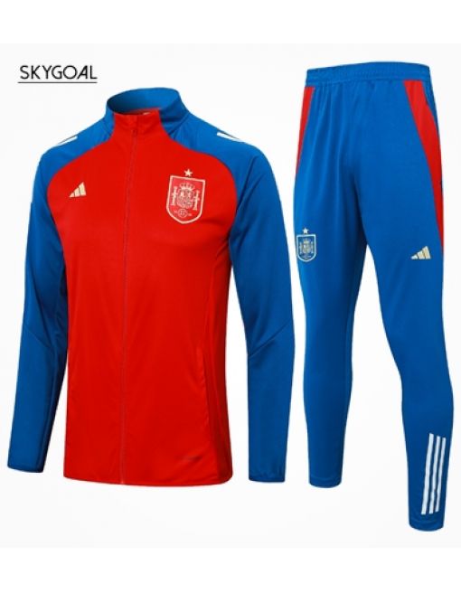 Survetement Espagne 2024 Rojo Long Zipper