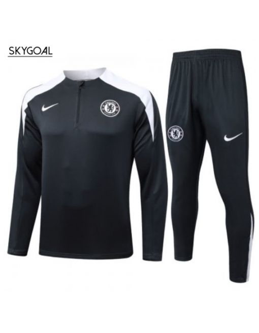 Survetement Chelsea 2025/26 Black Half Zip