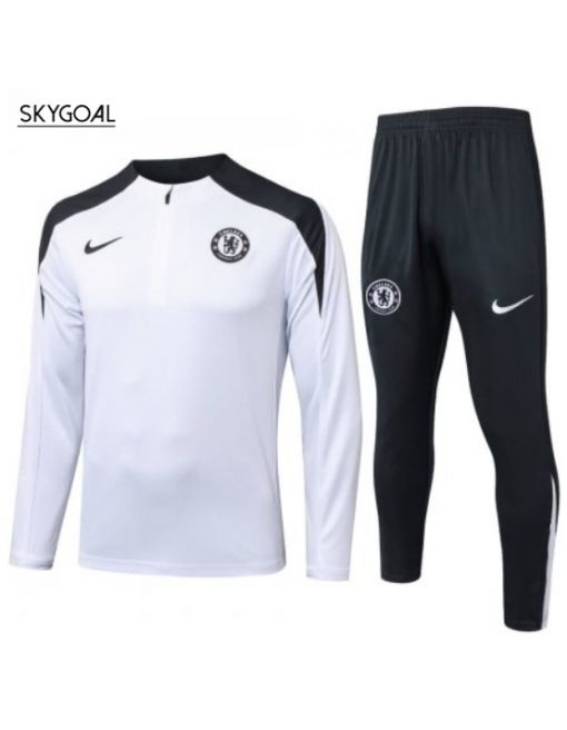 Survetement Chelsea 2025/26 White Half Zip